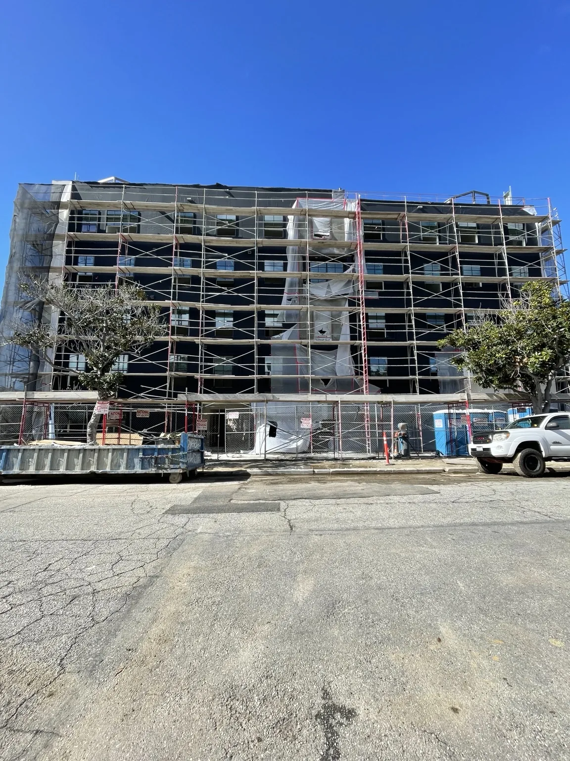 Exterior of multi-story building under construction