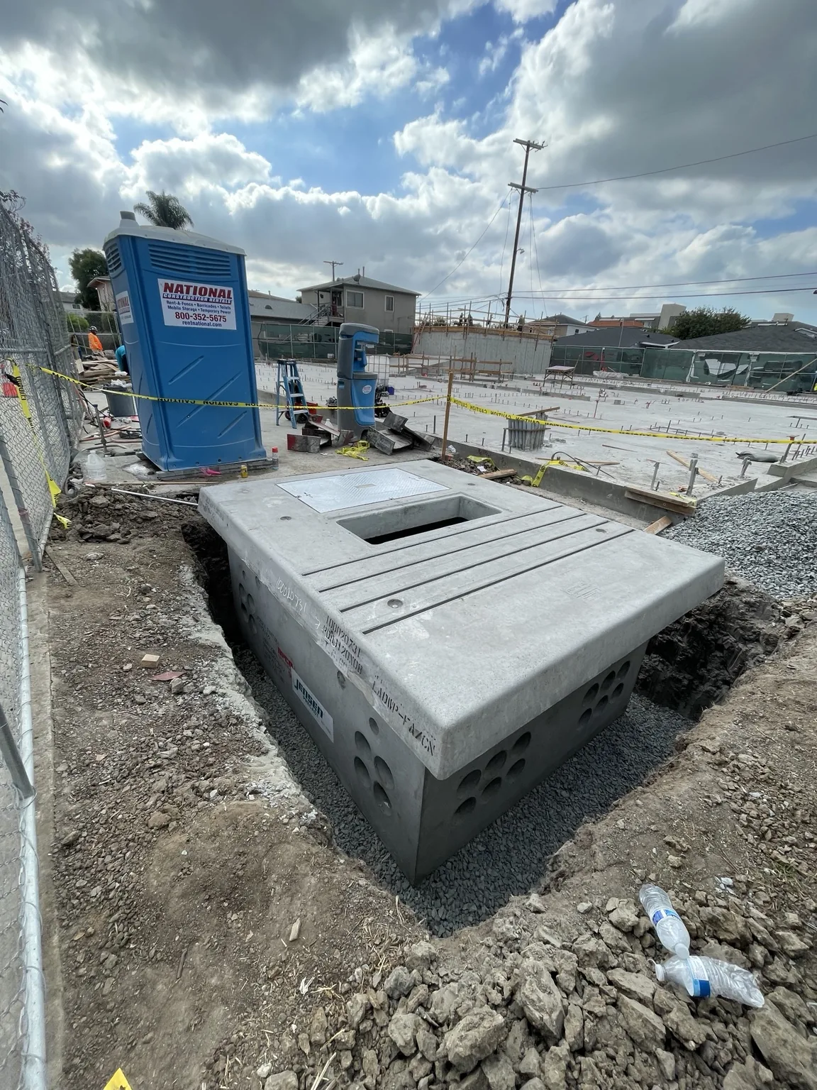 Electrical vault installation during construction